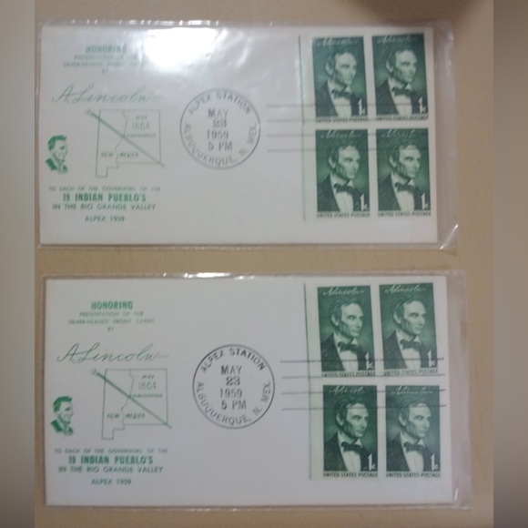 Vintage Abraham Lincoln First Day of Issue Stamp Collection - Picture 2 of 2